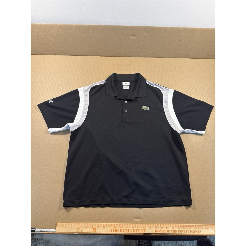 Lacoste Sport Men's Black Short Sleeve Polo Shirt Size 6, US Size XL
